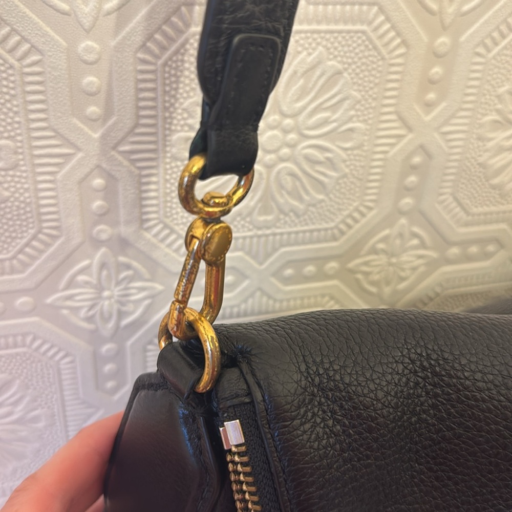 SOLD Marc by Marc Jacobs Natasha Crossbody Black Leather Shoulder Bag with Gold - Picture 10 of 12